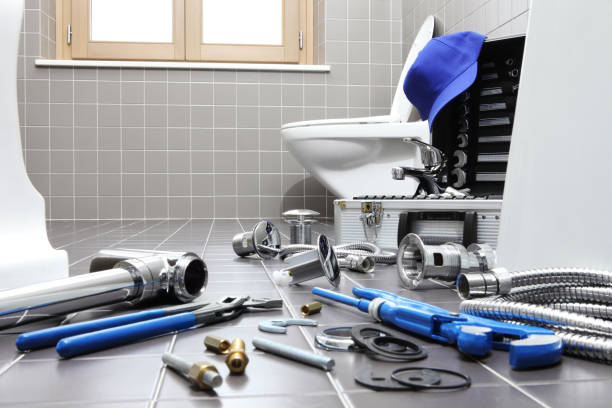 plumber tools and equipment in a bathroom, plumbing repair service, assemble and install concept plumber tools and equipment in a bathroom, plumbing repair service, assemble and install concept plumbing stock pictures, royalty-free photos & images