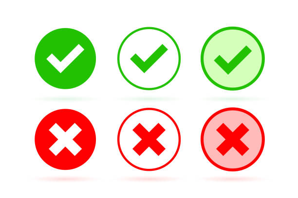 Validation and refusal icon. Vector illustration in HD very easy to make edits. experience stock illustrations